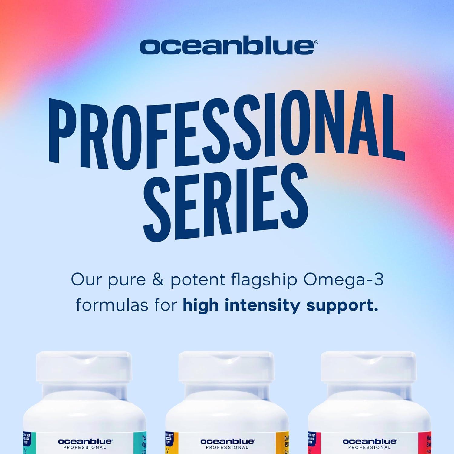 image:imageOceanblue Professional Fish Oil with Vitamin D3 Triple Strength 2100mg Omega3 DPA EPA DHA Wild Caught Burpless Orange Flavor 180 Softgel Capsules120 Count Pack of 2