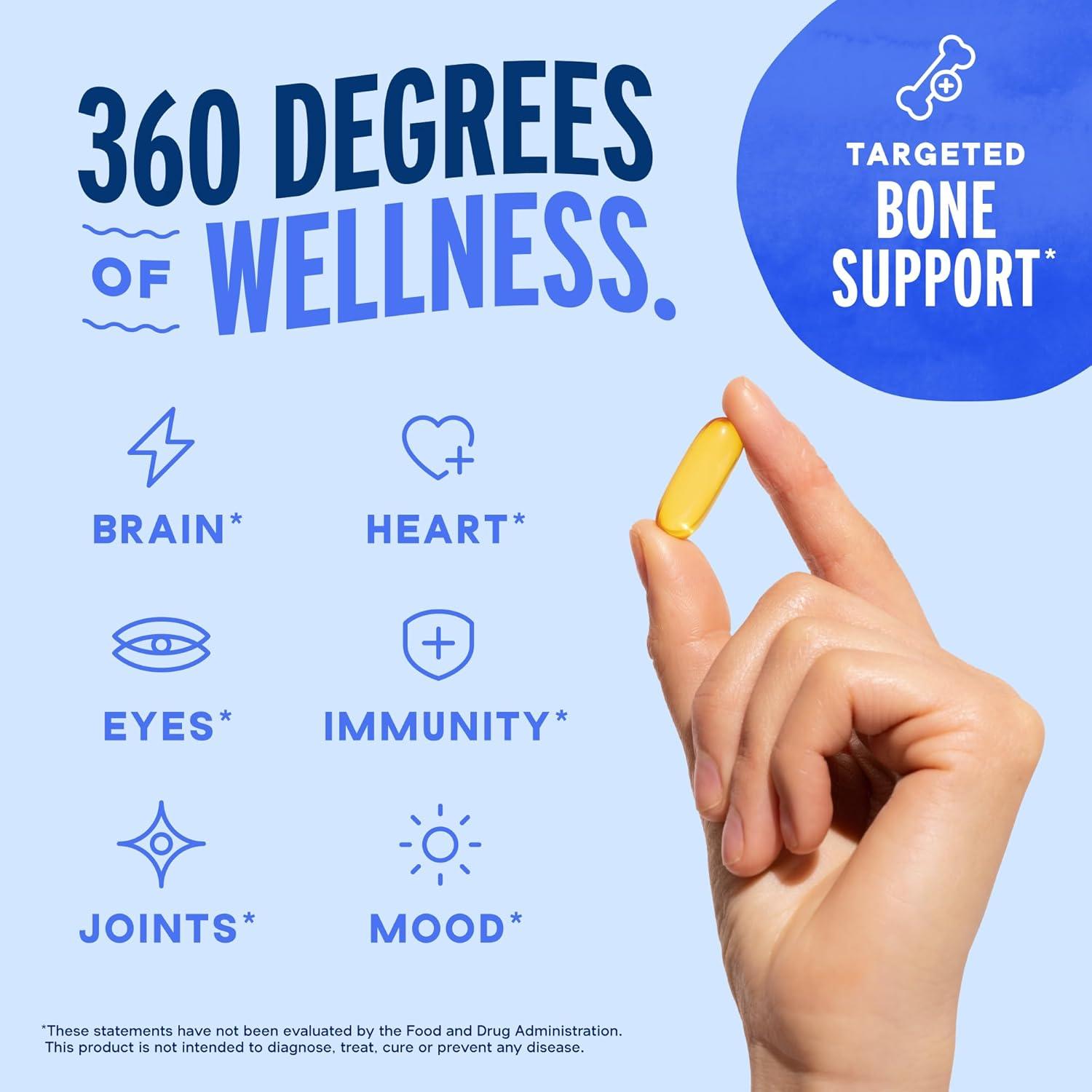 image:imageOceanblue Professional Omega3 2100 with Vitamin K2 and Vitamin D360 Count Triple Strength Burpless Fish Oil Omega3 Supplement with EPA DHA amp DPA Wild Caught Orange Flavor 30 ServingsStandard Size