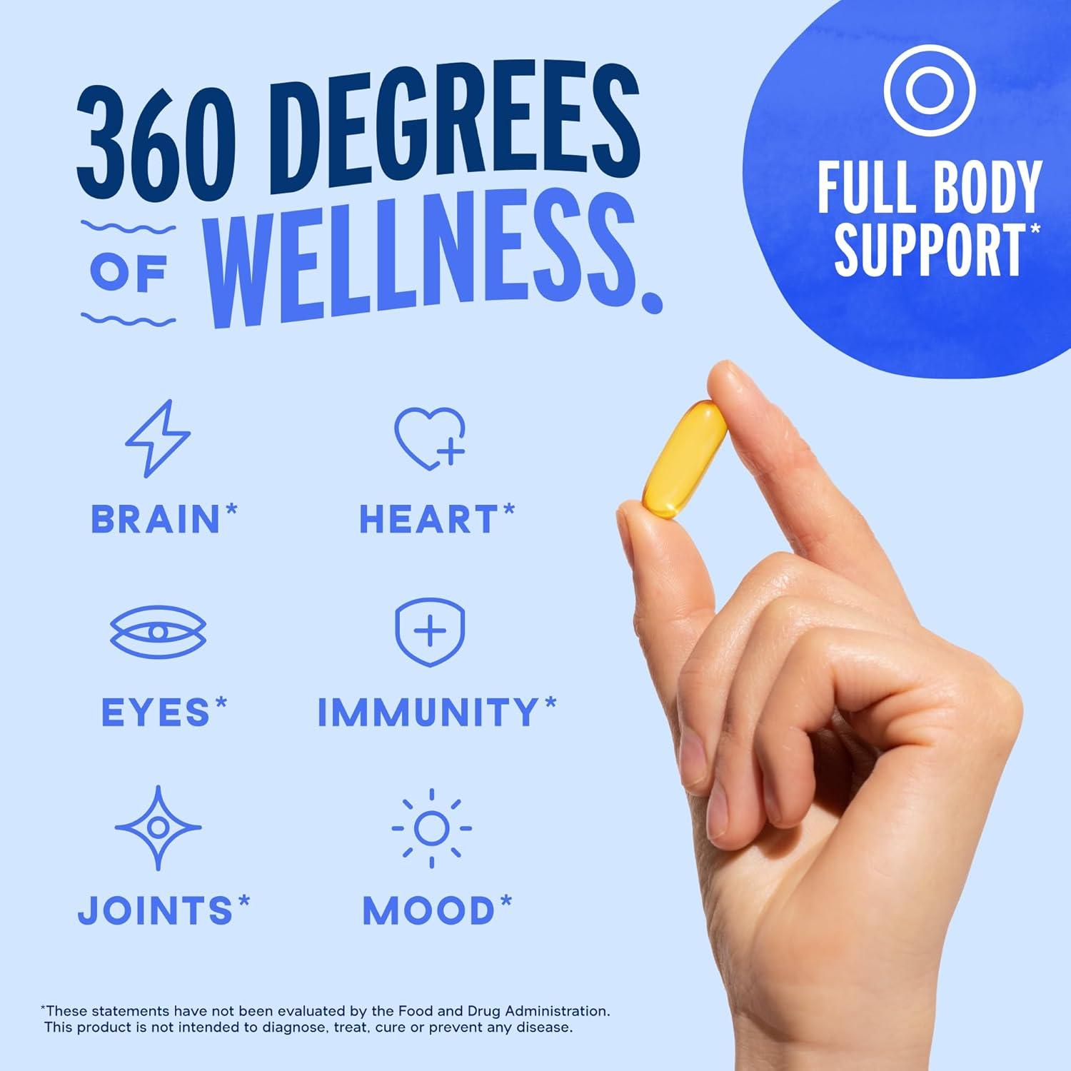 image:imageOceanblue Professional Omega3 2100mg Fish Oil Supplement Triple Strength High Potency EPA DHA amp DPA Burpless WildCaught Natural Orange Flavor 60 Softgels Pack of 1120 Count Pack of 1