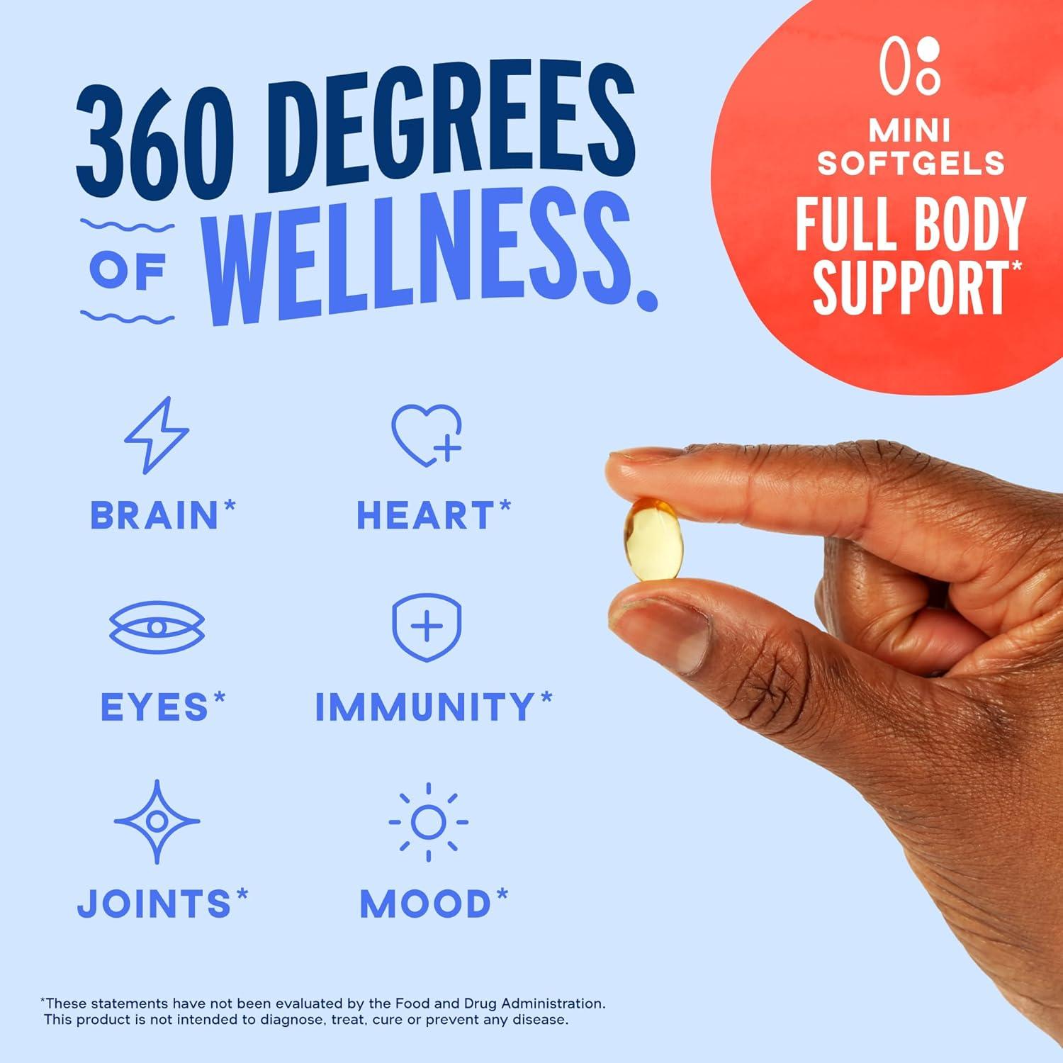 image:imageOceanblue Professional Omega3 2100mg Fish Oil Supplement Triple Strength High Potency EPA DHA amp DPA Burpless WildCaught Natural Orange Flavor 60 Softgels Pack of 1120 Mini Count Pack of 1