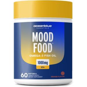 image:imageOceanblue Essentials Mood Food Omega3  Triple Strength Fish Oil 1000mg EPA for Mood Support  Burpless Mini Softgels  Heart Health NonGMO  60 Count